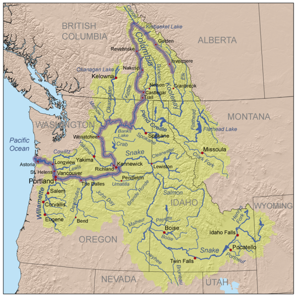 Columbia River map