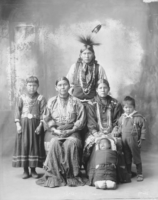 A Kickapoo family photo taken in 1898 by Rinehart