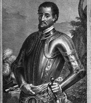 portrait of Hernando de Soto in armor