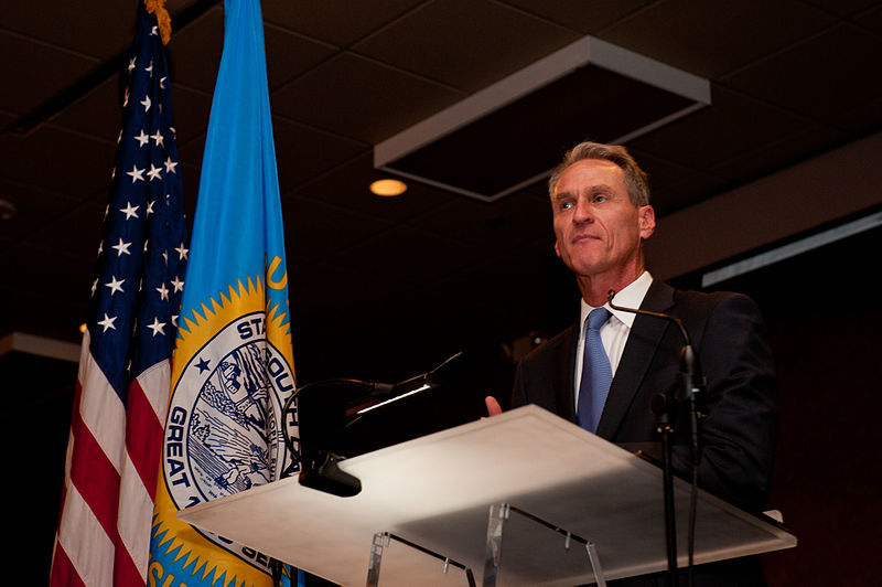 South Dakota Gov. Dennis Daugaard thanked the Airmen of Ellsworth Air Force Base, past and present, for the vital role they have played in our nation’ defense, during a 70th Anniversary Celebration Dinner in Rapid City, S.D., May 19, 2012
