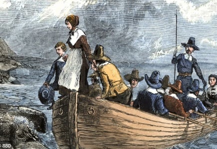 Pilgrims arrived in North America