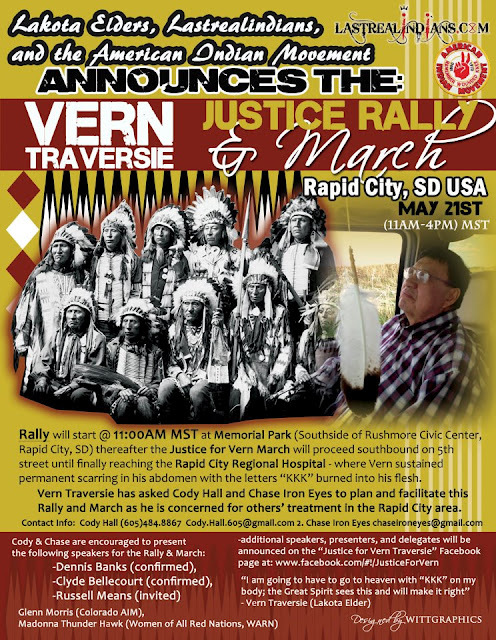 Poster announcing rally for Indian man who had KKK carved on his chest while he was in hospital