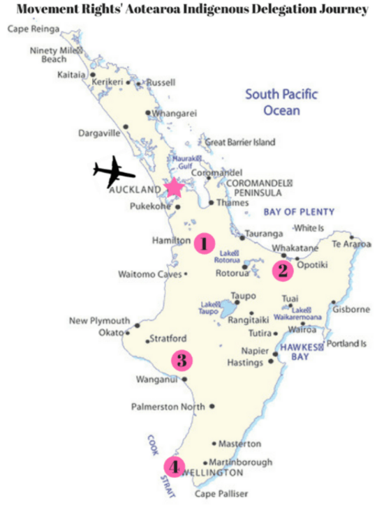 Map of North Island in New Zealand