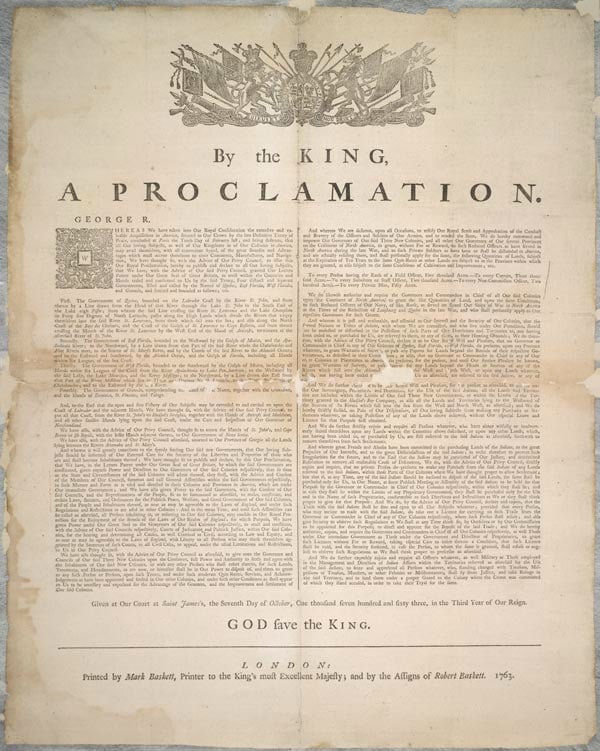 The Royal Proclamation of 1763